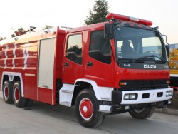 15000 litros de Japón FVZ riegan el coche de bomberos de la espuma