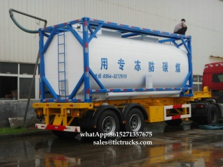 Portable iso Tank Container 20000L-24000L Disolventes, anticongelante Etilenglicol