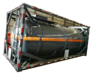 Contenedor ISO de tanque de ácido clorhídrico de 20 pies 16KL -20KL Depósito de acero con revestimiento de LDPE 16 mm