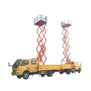 Plataforma de trabajo aéreo Elevación de hombre vertical montada en camión (elevador de plataforma de elevación de tijera de 10m-12m Elevador de hombre)
