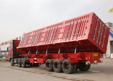 China Remolque lateral del volquete - del descargador camión de remolque resistente semi para la arena - árboles del transporte de mina 3 50 -60T proveedor