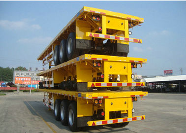 China Remolques planos comerciales para el transporte de contenedores con 12 cerraduras y 12 neumáticos 50T de la torsión proveedor